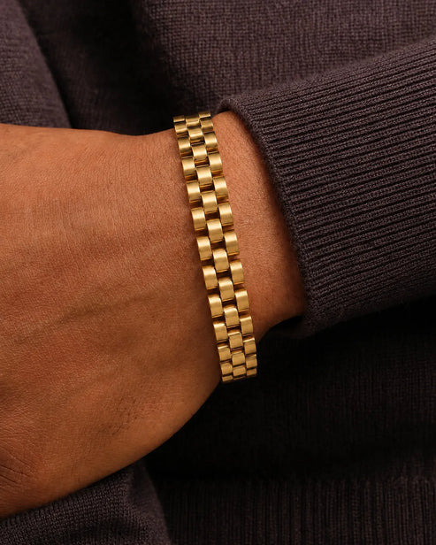 SCHAKEL ARMBAND (FLEXIBEL) - GOUD