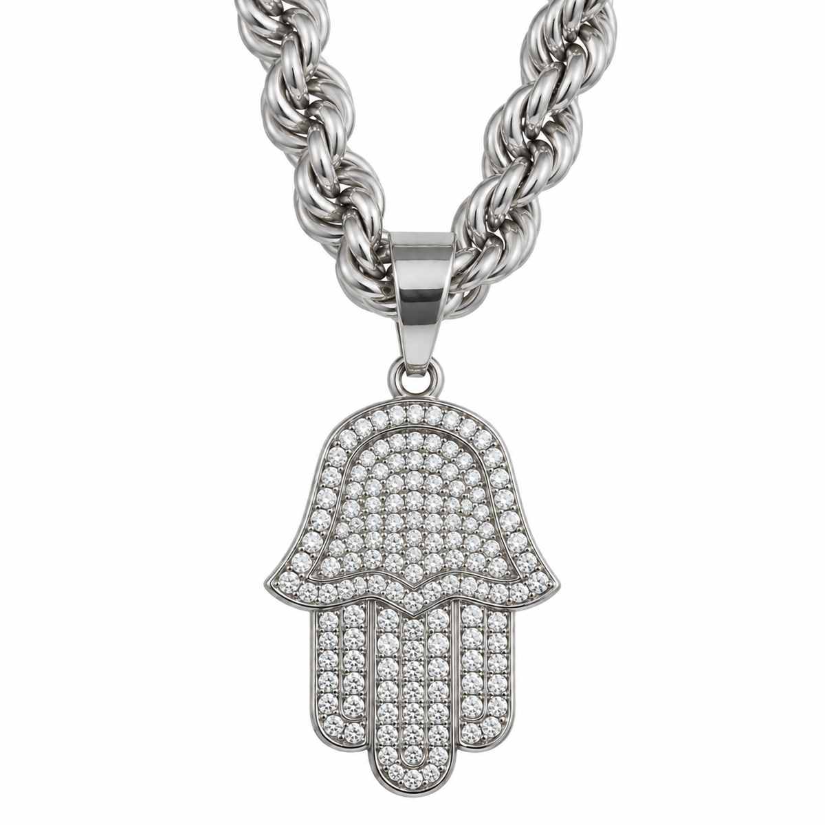 FATIMA HAND KETTING 6MM - ZILVER