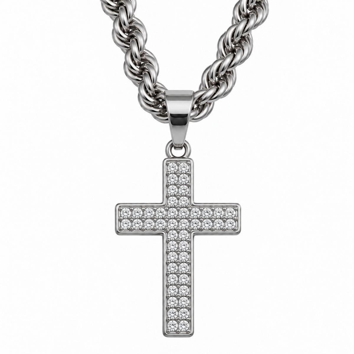 KRUIS KETTING (4MM) - ZILVER