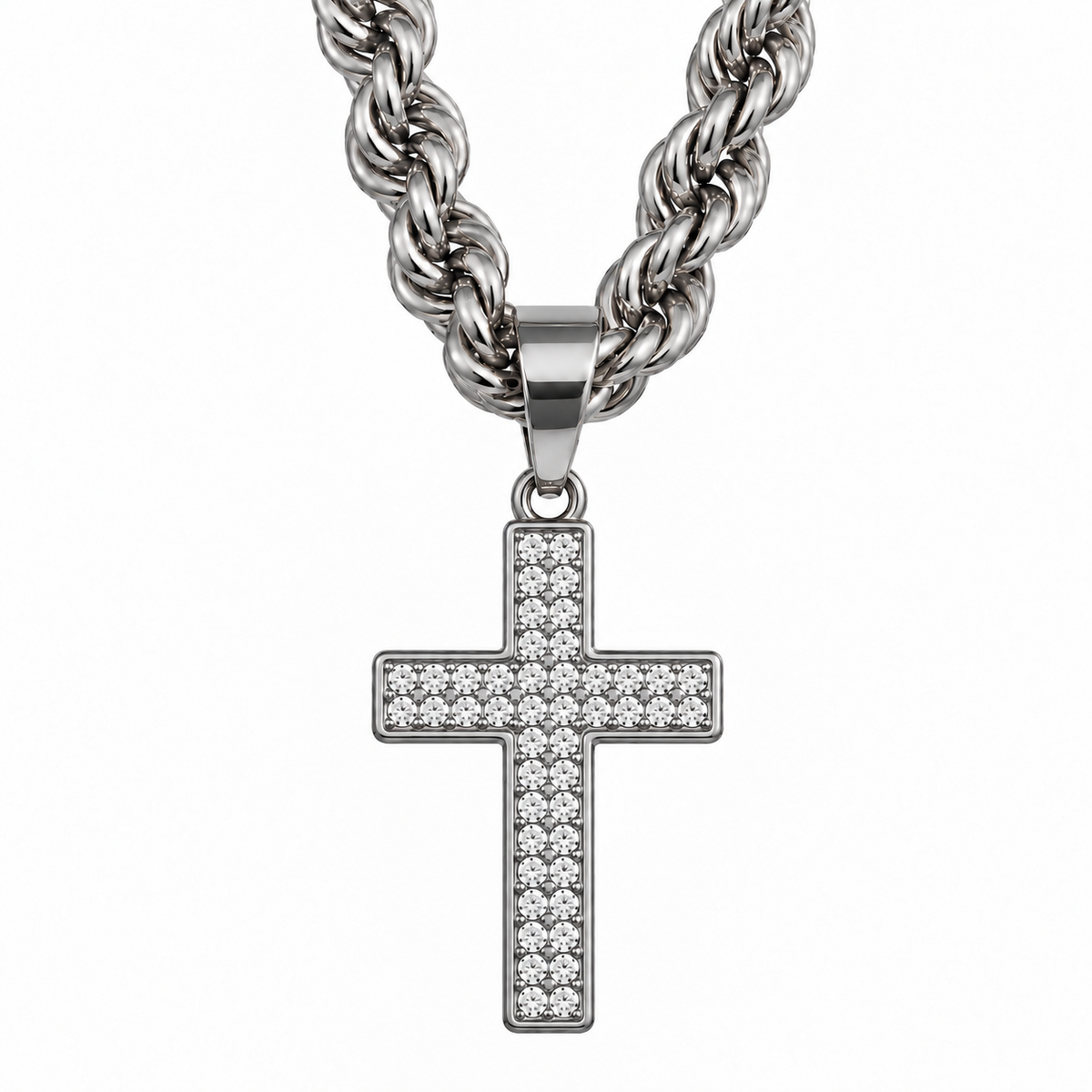 KRUIS KETTING (6MM) - ZILVER