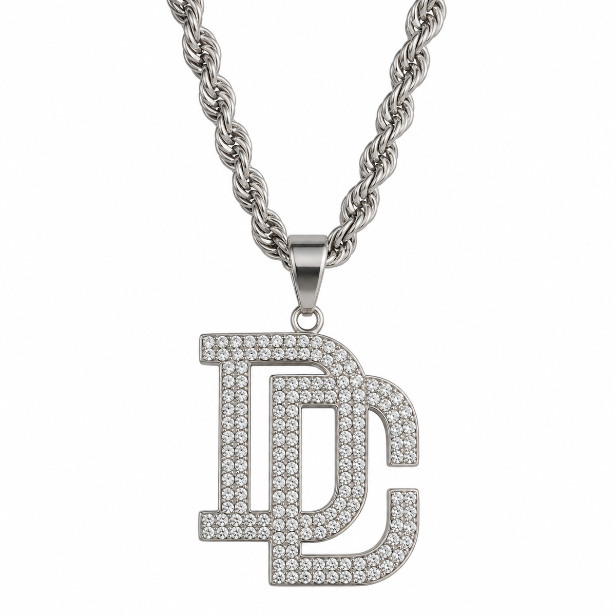DC LETTERS KETTING 4MM - ZILVER