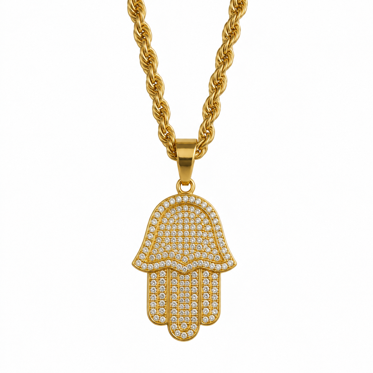 FATIMA HAND KETTING 4MM - GOUD