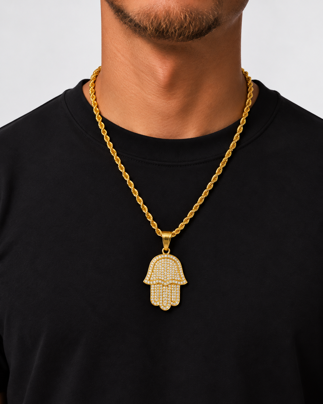 FATIMA HAND KETTING 4MM - GOUD