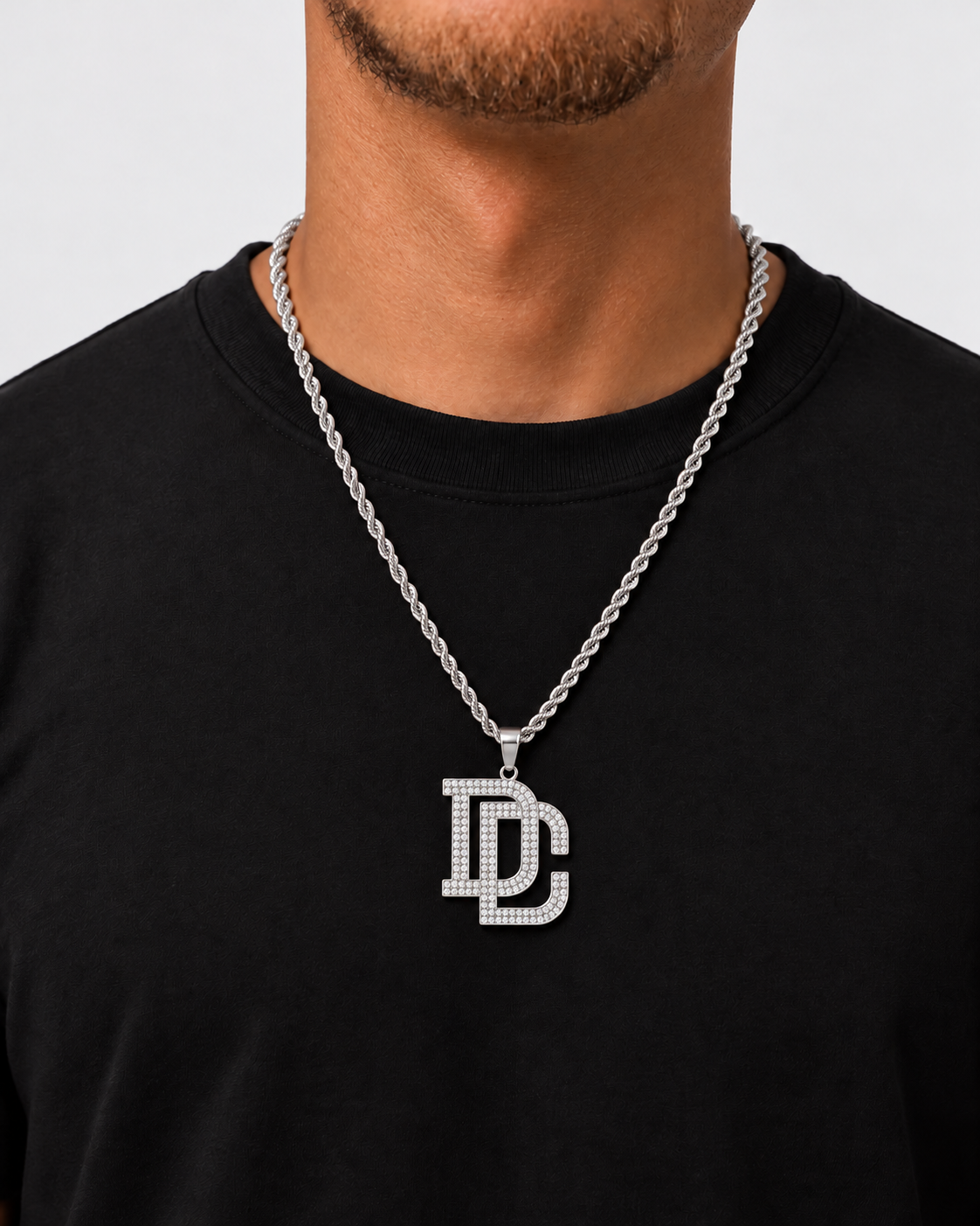 DC LETTERS KETTING 4MM - ZILVER