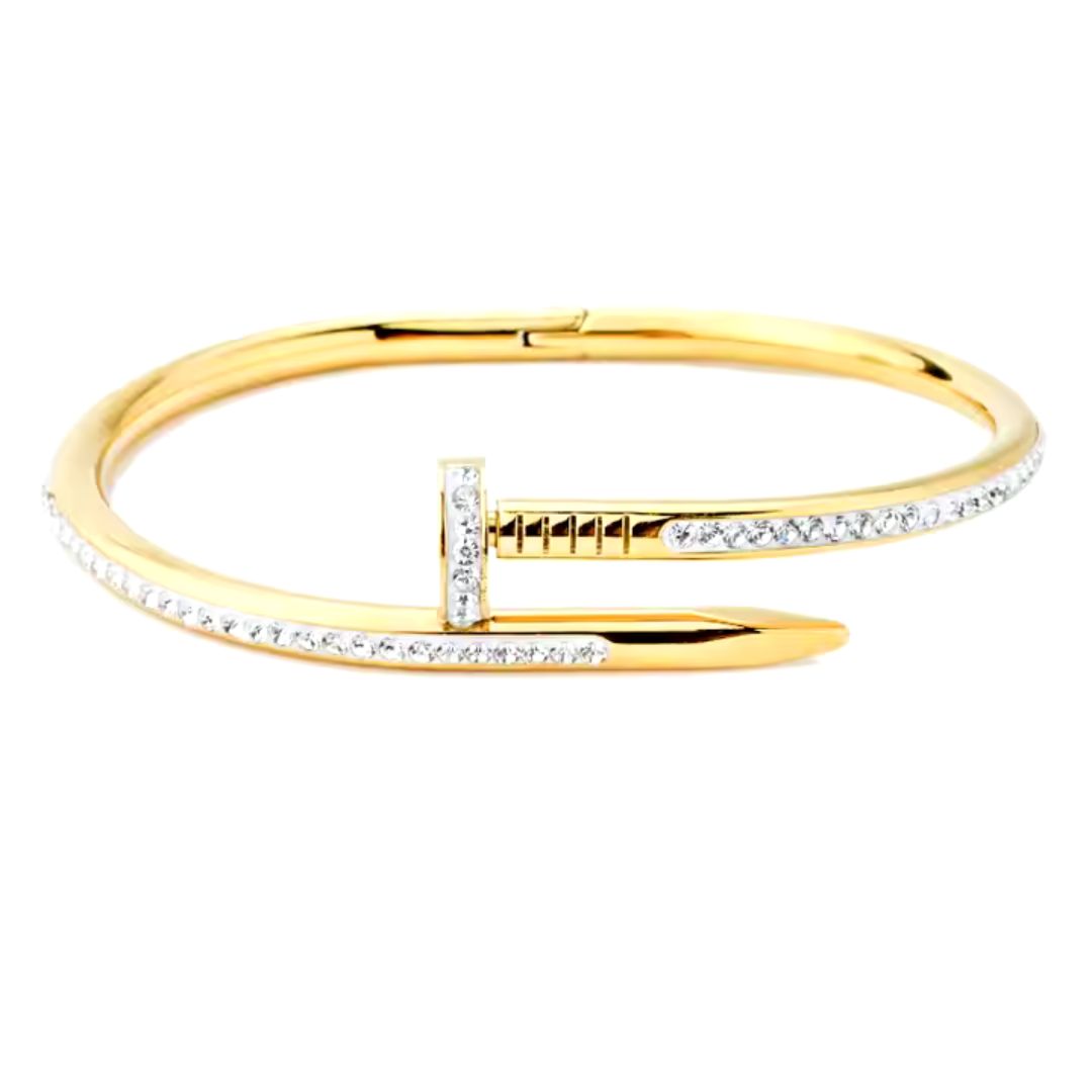 ICED SPIJKER ARMBAND. - GOUD