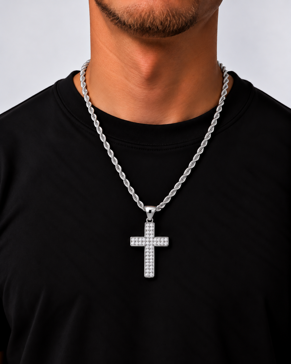 KRUIS KETTING (4MM) - ZILVER