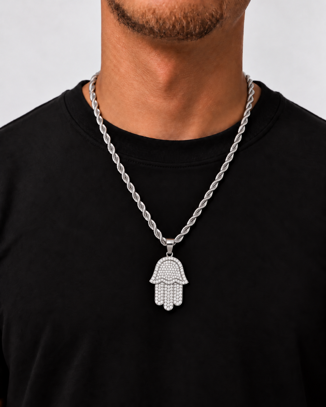 FATIMA HAND KETTING 6MM - ZILVER