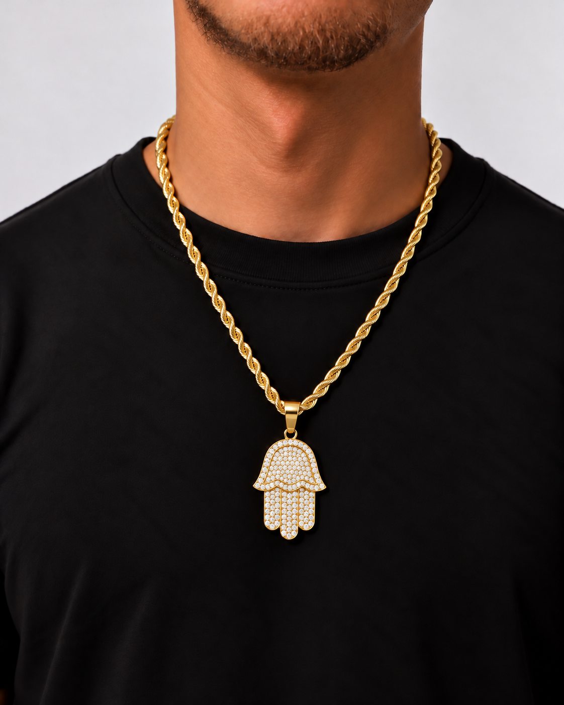 FATIMA HAND KETTING 6MM - GOUD
