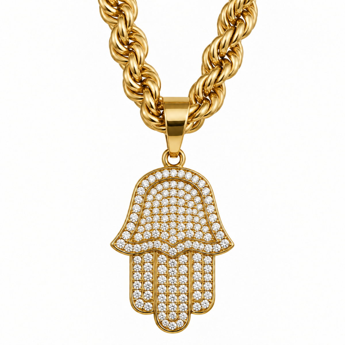 FATIMA HAND KETTING 6MM - GOUD