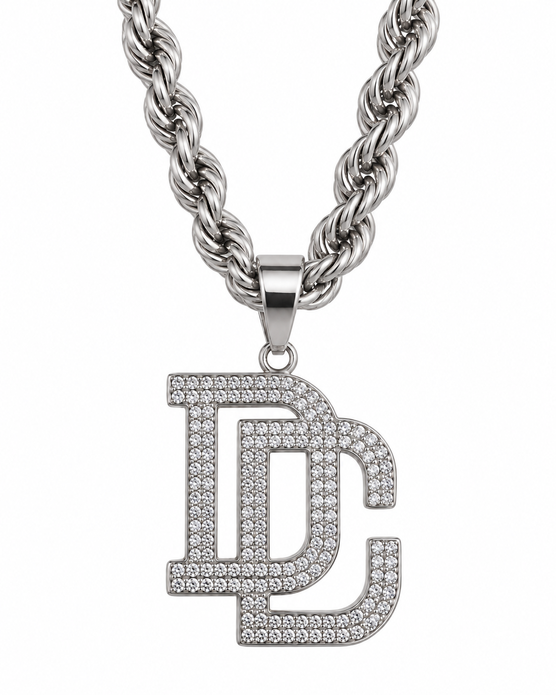 DC LETTERS KETTING 6MM - ZILVER