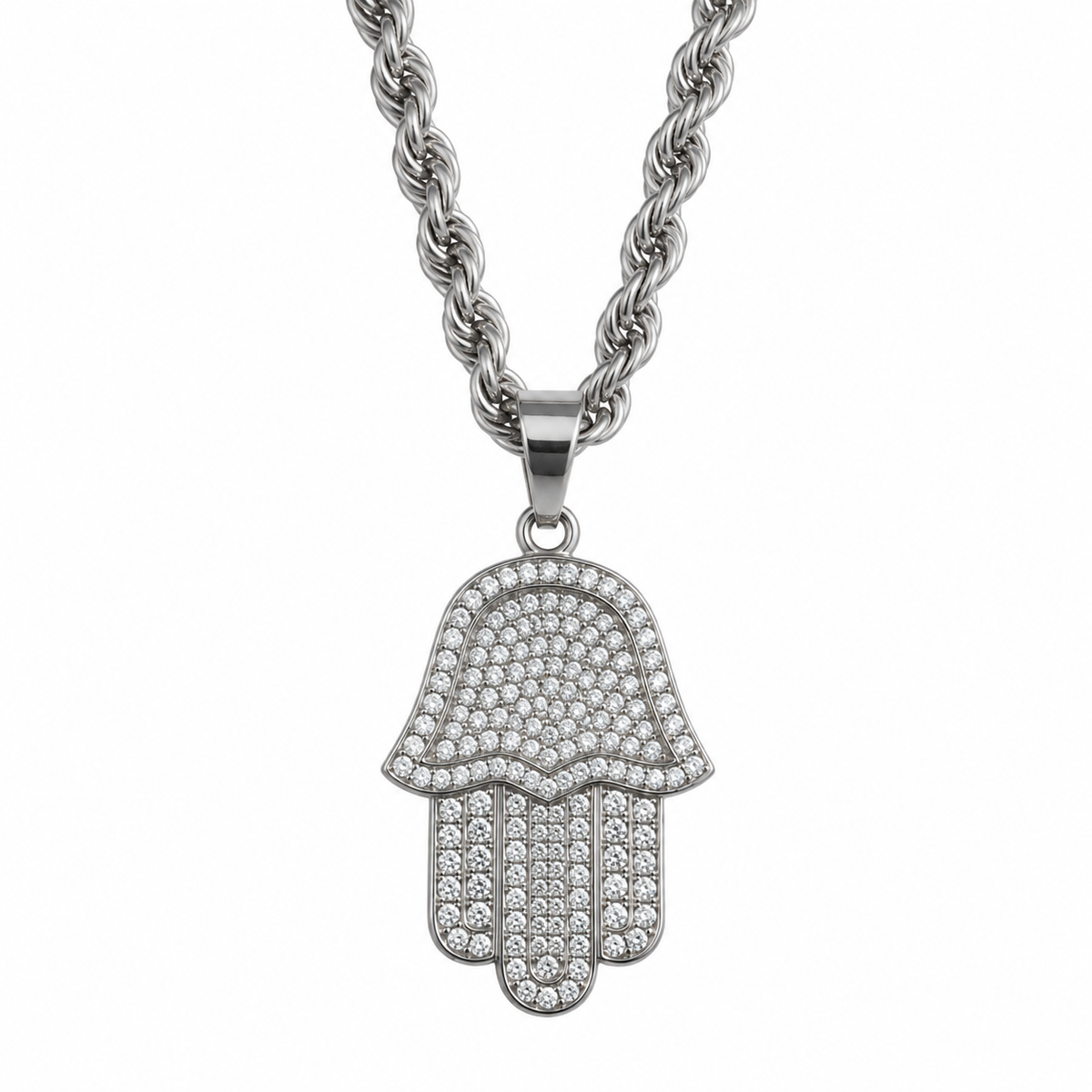 FATIMA HAND KETTING 4MM - ZILVER
