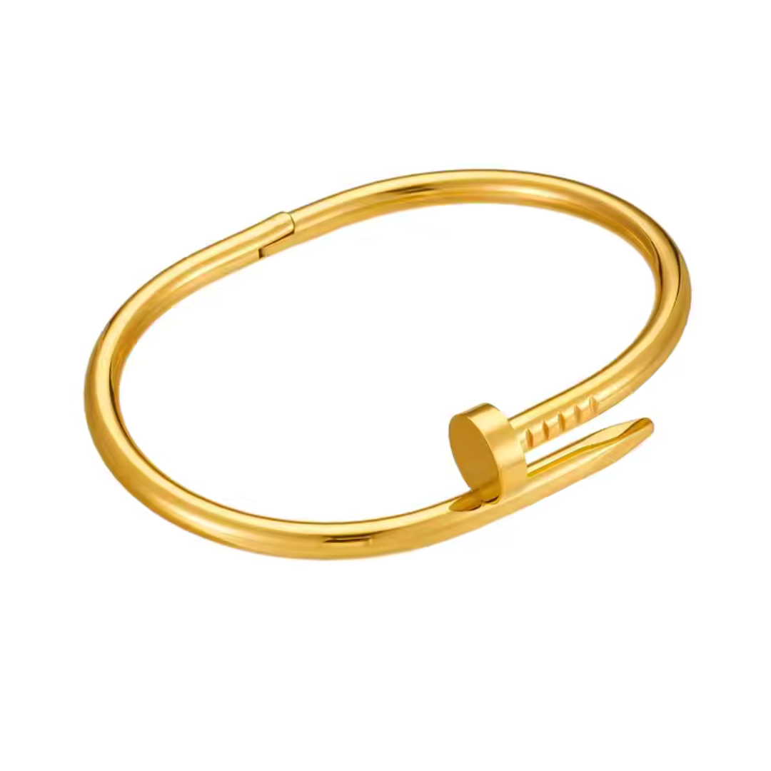 SPIJKER ARMBAND. - GOUD