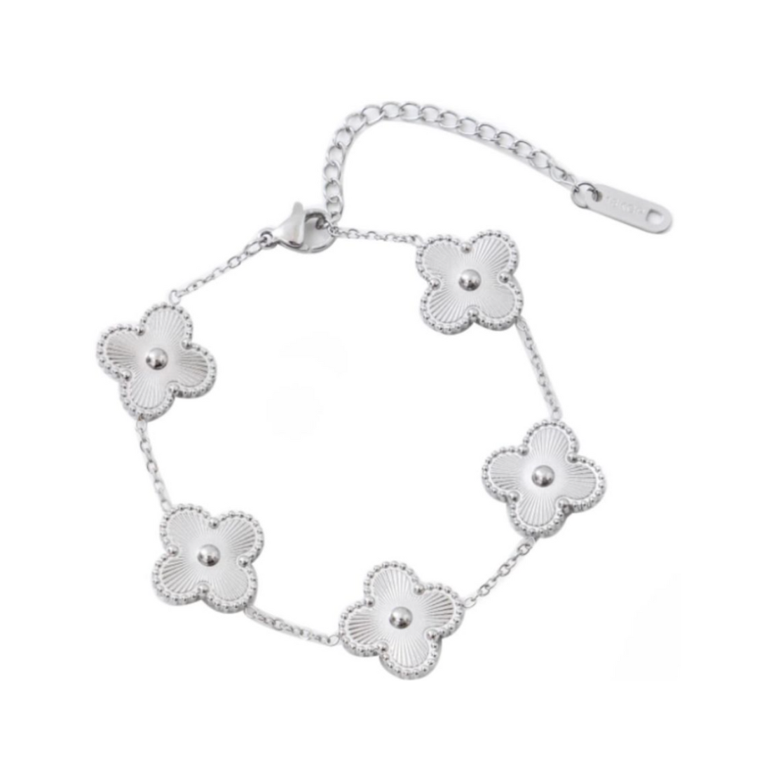 KLAVER ARMBAND. - ZILVER