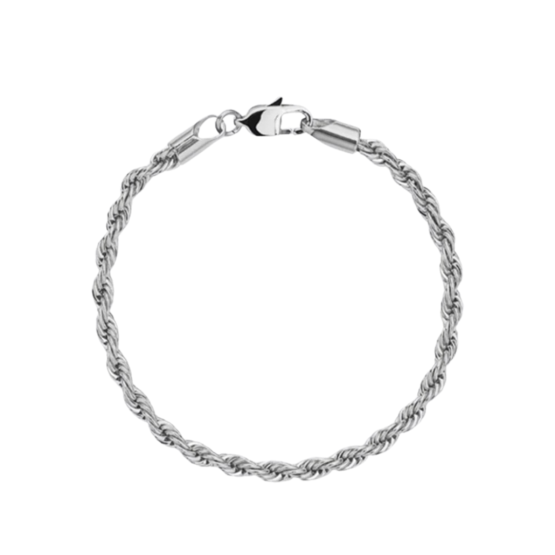4MM ROPE ARMBAND. - ZILVER